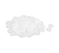sourcing map 120Pcs M6 Nylon Flat Washers 6mm ID 16mm OD 1mm Thick Plain Washer Grommets Plastic Sheet Gasket Fastener Sealing Spacer Gasket Ring, White