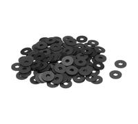 sourcing map 120Pcs M6 Nylon Flat Washers 6mm ID 18mm OD 1.5mm Thick,Black | Plain Washer,Grommets Plastic Sheet Gasket,Fastener Sealing Spacer,Gasket Ring
