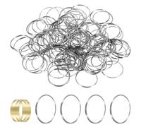 sourcing map 120pcs Mini Split Rings, 20mm 304 Stainless Steel Jump Ring Small Round Ring Clips Crystals Suncatcher for Fastening Chandelier Crystal Lamp Accessories, Silver