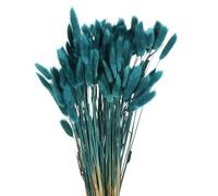 sourcing map 120pcs Natural Rabbit Bunny Tails Dried Flowers 17" Mini Pampas Grass Lagurus Ovatus Bunch for Floral Wedding Decor Christmas, Light Blue