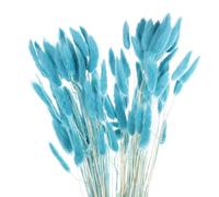 sourcing map 120pcs Natural Rabbit Bunny Tails Dried Flowers 24" Mini Pampas Grass Lagurus Ovatus Bunch for Floral Wedding Decor Christmas, Aquamarine Blue