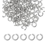 sourcing map 120pcs Open Jump Rings, 6mm Stainless Steel Split O Rings 1.2mm Thick Connector Ring for Bracelet Necklace Pendant Jewelry Keychain DIY Craft Making, Silver