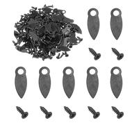sourcing map 120pcs Picture Frame Backing Clips, 0.67" Photo Frame Turn Buttons Fasteners Hardware Corner Clip with 120pcs Screw for Hanging Pictures Craft Drawings, Melon-Seed Shaped Black