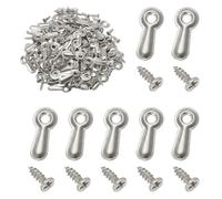 sourcing map 120pcs Picture Frame Backing Clips, 0.75" Photo Frame Turn Buttons Fasteners Hardware Corner Clip with 120pcs Screw for Hanging Pictures Craft Drawings, Silver