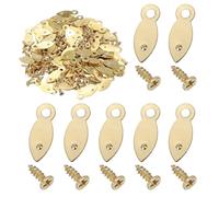 sourcing map 120pcs Picture Frame Backing Clips, 0.83" Photo Frame Turn Buttons Fasteners Hardware Corner Clip with 120pcs Screw for Hanging Pictures Craft Drawings, Melon-Seed Shaped Gold