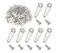 sourcing map 120pcs Picture Frame Backing Clips, 0.83" Photo Frame Turn Buttons Fasteners Hardware Corner Clip with 120pcs Screw for Hanging Pictures Craft Drawings, Pointer Shaped Silver