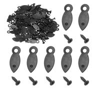 sourcing map 120pcs Picture Frame Backing Clips, 0.83" Photo Frame Turn Buttons Fasteners Hardware Corner Clip with 120pcs Screw for Hanging Pictures Craft Drawings, Melon-Seed Shaped Black