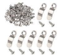 sourcing map 120pcs Picture Frame Backing Clips, 0.94" Photo Frame Turn Buttons Fastener Hardware Corner Clip with 120pcs Screw for Hanging Pictures Craft Drawings, Bow Shaped Silver