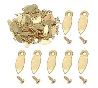 sourcing map 120pcs Picture Frame Backing Clips, 0.98" Photo Frame Turn Buttons Fasteners Hardware Corner Clip with 120pcs Screw for Hanging Pictures Craft Drawings, Melon-Seed Shaped Gold