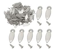 sourcing map 120pcs Picture Frame Backing Clips, 0.98" Photo Frame Turn Buttons Fasteners Hardware Corner Clip with 120pcs Screw for Hanging Pictures Craft Drawings, Melon-Seed Shaped Silver