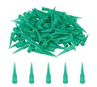 sourcing map 120Pcs Plastic Tapered Pinhead, 18 Gauge TT Adhesive Dispensing Needle Tip 0.84mm Glue Applicator Blunt Tips for Industrial Oil or Glue Applicator, Transparent Green