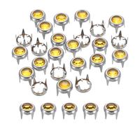 sourcing map 120Pcs Rhinestone Stud Refills, 6mm/0.24" Rhinestone Claw Beads Nailhead, Rivets Metal Spikes Rivet Decorative for DIY Leather Craft Making Purse Clothing Shoes Belt, Champagne