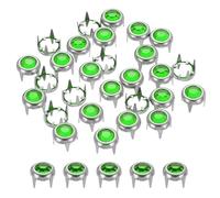 sourcing map 120Pcs Rhinestone Stud Refills, 6mm/0.24" Rhinestone Claw Beads Nailhead, Rivets Metal Spikes Rivet Decorative for DIY Leather Craft Making Purse Clothing Shoes Belt, Lake Green