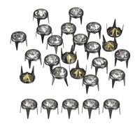 sourcing map 120Pcs Rhinestone Stud Refills, 7mm/0.28" Rhinestone Claw Beads Nailhead, Rivets Metal Spikes Rivet Decorative for DIY Leather Craft Making Purse Clothing Shoes Belt, Black White