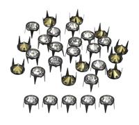sourcing map 120Pcs Rhinestone Stud Refills, 8mm/0.31" Rhinestone Claw Beads Nailhead, Rivets Metal Spikes Rivet Decorative for DIY Leather Craft Making Purse Clothing Shoes Belt, Black White