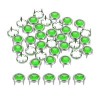 sourcing map 120Pcs Rhinestone Stud Refills, 8mm/0.31" Rhinestone Claw Beads Nailhead, Rivets Metal Spikes Rivet Decorative for DIY Leather Craft Making Purse Clothing Shoes Belt, Lake Green