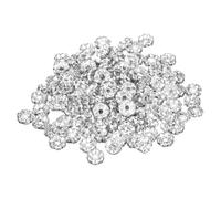 sourcing map 120Pcs Rondelle Spacer Beads, 6mm Rhinestone Spacer Beads Wavy Silver Plated Crystal Bead Spacers for DIY Jewelry Making Necklaces Bracelet Pendants, Silver