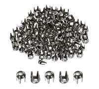 sourcing map 120pcs Round Dome Rivets 2.5mm Copper 4 Claw Rivet Metal Spike Studs Spots Punk Rock for Leather Craft Clothes Belt Bag Shoes Bracelet Accessories, Gray