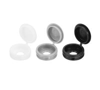 sourcing map 120Pcs Screw Cover Caps, Plastic Hinged Screw Covers, Snap Washer Covers Screw Caps for Furniture and Walls, Black/White/Grey
