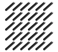 sourcing map 120Pcs Slotted Split Roll Pins 3/50 Inch(1.5mm) Dia. 2/5 Inch(10mm) Length Steel Spring Tension Expansion Dowels for Secure Fastening, Black