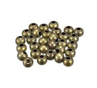 sourcing map 120Pcs Smooth Round Spacer Beads, 10mm Spacer Loose Ball Beads Tiny Spacers for Jewelry Making Bracelet DIY, Bronze