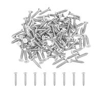 sourcing map 120Pcs ST3x15mm White Flat Countersunk Head Self Tapping Screws, Galvanized Carbon Steel Self Drilling Screws for Metal Sheet Metal Screw, Silver
