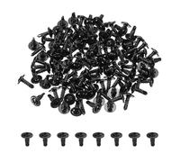 sourcing map 120Pcs ST4.2 x 13mm Pan Head Self Tapping Screws, Galvanized Carbon Steel Self Drilling Screws for Metal Sheet Metal Screw, Black