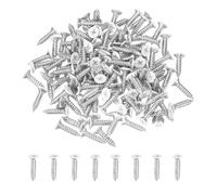 sourcing map 120Pcs ST4x16mm White Flat Countersunk Head Self Tapping Screws, Galvanized Carbon Steel Self Drilling Screws for Metal Sheet Metal Screw, Silver