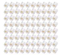sourcing map 120pcs Telephone Modular Plug Male RJ11/RJ12 Connectors 6P6C | RJ11/RJ12 Connectors,Copper Core,6P6C,Clear
