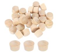 sourcing map 120Pcs Wood Button Plugs, 12mm/0.47" Flat Head Hardwood Screw Hole Plug Wooden Caps Buttons Wood Plug for Furniture Woodworking Craft Decor (13.5mm x 12mm)