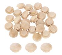 sourcing map 120Pcs Wood Button Plugs, 8mm / 0.31" Hardwood Screw Hole Plug Mushroom Wooden Caps Buttons Wood Plug for Furniture Woodworking Craft Decor (12mm x 8mm)