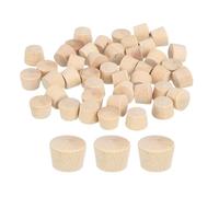 sourcing map 120Pcs Wood Button Plugs, 9mm/0.35" Flat Head Hardwood Screw Hole Plug Wooden Caps Buttons Wood Plug for Furniture Woodworking Craft Decor (10.5mm x 9mm)