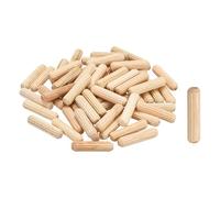 sourcing map 120Pcs Wooden Dowel Pins, M6 x 25mm Straight Dowel Rods Wood Fluted Dowels Rods for Crafts Furniture DIY Hardwood
