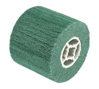 sourcing map 120x100x19mm 600 Grit Non-Woven Polishing Burnishing Wheel Nylon Wire Drawing Abrasive Flap Wheel for Surface Treatment Stainless Steel Copper Aluminum Green