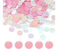 sourcing map 1250 PCS Flat Round Sequins, 10mm/0.4 Inch Large Sequins for Craft Resin Gradient AB Dark Pink Loose Sequins Paillettes with Single Holes for DIY Crafts Sewing Embroidery Clothing