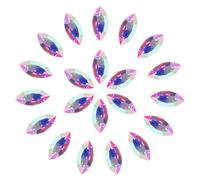 sourcing map 128 Pcs Horse Eye Shape Rhinestones, 7 x 15 mm Point Back Rhinestone Beads for Jewelry Making Crafts Costume Crystal Embellishments, AB Color