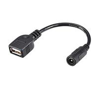 sourcing map 12cm DC Female Power Supply 5.5x2.1mm Adapter to USB Plug Female Cable