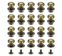 sourcing map 12mm Ball Head Stud Rivets Screw Back, 20Pack Round Head Button Nipple Rivet for DIY Leather Craft Handbag Belt, Bronze Tone