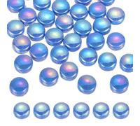 sourcing map 12mm Glass Mosaic Tiles, 300g Round Iridescent Glass Pieces Recycled Mosaic Tile Bulk for Vase Flower Pots Aquarium Decor Garden Project DIY Art Craft, Iridescent Blue