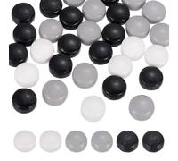 sourcing map 12mm Glass Mosaic Tiles, 300g Round Iridescent Glass Pieces Recycled Mosaic Tile Bulk for Vase Flower Pots Aquarium Decor Garden Project DIY Art Craft, Black White Colors