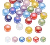 sourcing map 12mm Glass Mosaic Tiles, 300g Round Iridescent Glass Pieces Recycled Mosaic Tile Bulk for Vase Flower Pots Aquarium Decor Garden Project DIY Art Craft, Iridescent Colors