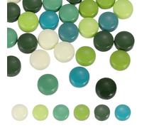 sourcing map 12mm Glass Mosaic Tiles, 300g Round Iridescent Glass Pieces Recycled Mosaic Tile Bulk for Vase Flower Pots Aquarium Decor Garden Project DIY Art Craft, Green Colors
