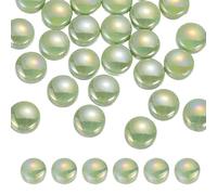 sourcing map 12mm Glass Mosaic Tiles, 300g Round Iridescent Glass Pieces Recycled Mosaic Tile Bulk for Vase Flower Pots Aquarium Decor Garden Project DIY Art Craft, Iridescent Green