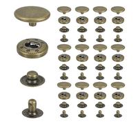 sourcing map 12mm Snap Fastener Stainless Steel Press Stud Cap Kit, 35 Sets Heavy Duty Snap Button No Sewing for Bag Coats Marine Clothes Jackets Jeans Boat Canvas, Bronze