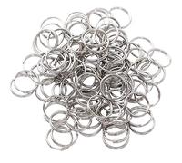 sourcing map 12mm Stainless Steel Key Rings, 100 Pcs Small Round Split Keyrings Loops, Keychains O Jump Ring for Home Car Office Keys Attachment, Silver