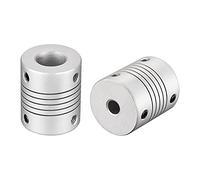 sourcing map 12mm to 6mm Aluminum Alloy Shaft Coupling Flexible Coupler Motor Connector Joint L30xD25 Silver 2Pcs