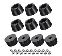 sourcing map 12mm W x 7mm H Round Rubber Bumper Feet, Stainless Steel Screws and Washer for Furniture, Electronics, Non-Slip 20pcs