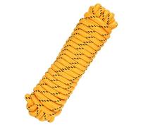 sourcing map 12mm x 15m Polypropylene Rope,Solid Braided Utility Rope All Purpose Boat Marine Cord for Camping,Flag Pole,Clothesline,Outdoor,Black/Yellow