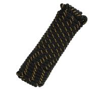 sourcing map 12mm x 30.5m Polypropylene Rope,Solid Braided Utility Rope All Purpose Boat Marine Cord for Camping,Flag Pole,Clothesline,Outdoor,Black/Yellow