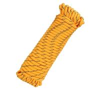 sourcing map 12mm x 30.5m Polypropylene Rope,Solid Braided Utility Rope All Purpose Boat Marine Cord for Camping,Flag Pole,Clothesline,Outdoor,Orange/Black